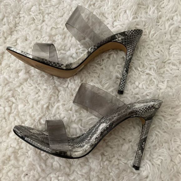 Express black and white snakeskin heels Size 7.5 or 8 - Picture 5 of 8